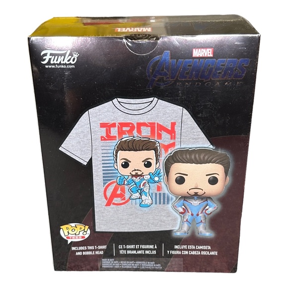Funko Pop! Tees Marvel Avengers Endgame Iron Man Tee Vinyl Set - Large - Picture 2 of 2